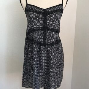 Zoe Rose band of gypsies black cream mini dress shoulder strap small floral lace